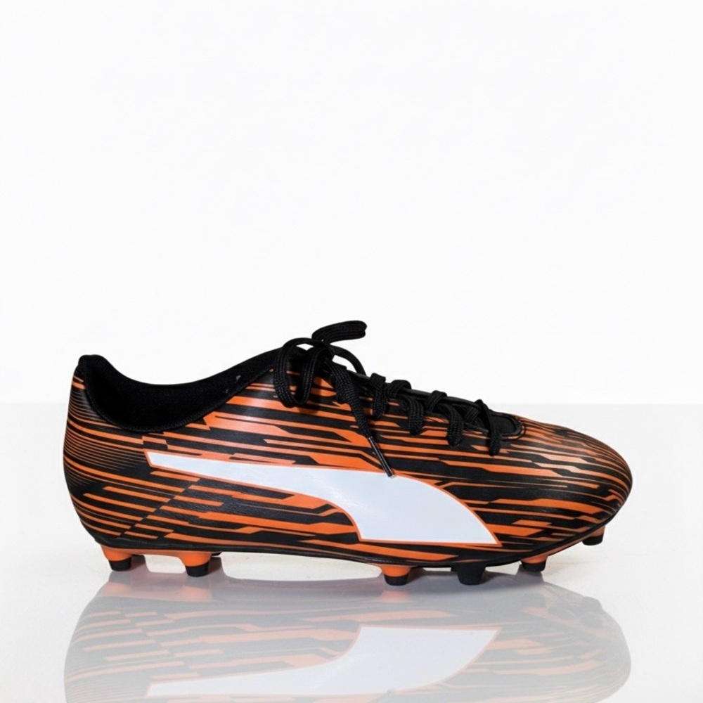 Puma Black and Orange Striped Soccer Cleats